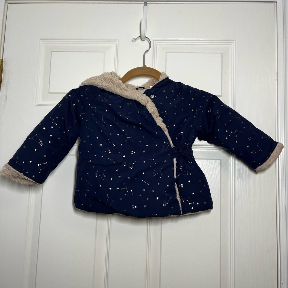 Zara Baby Constellation Blue Jacket Stars Size